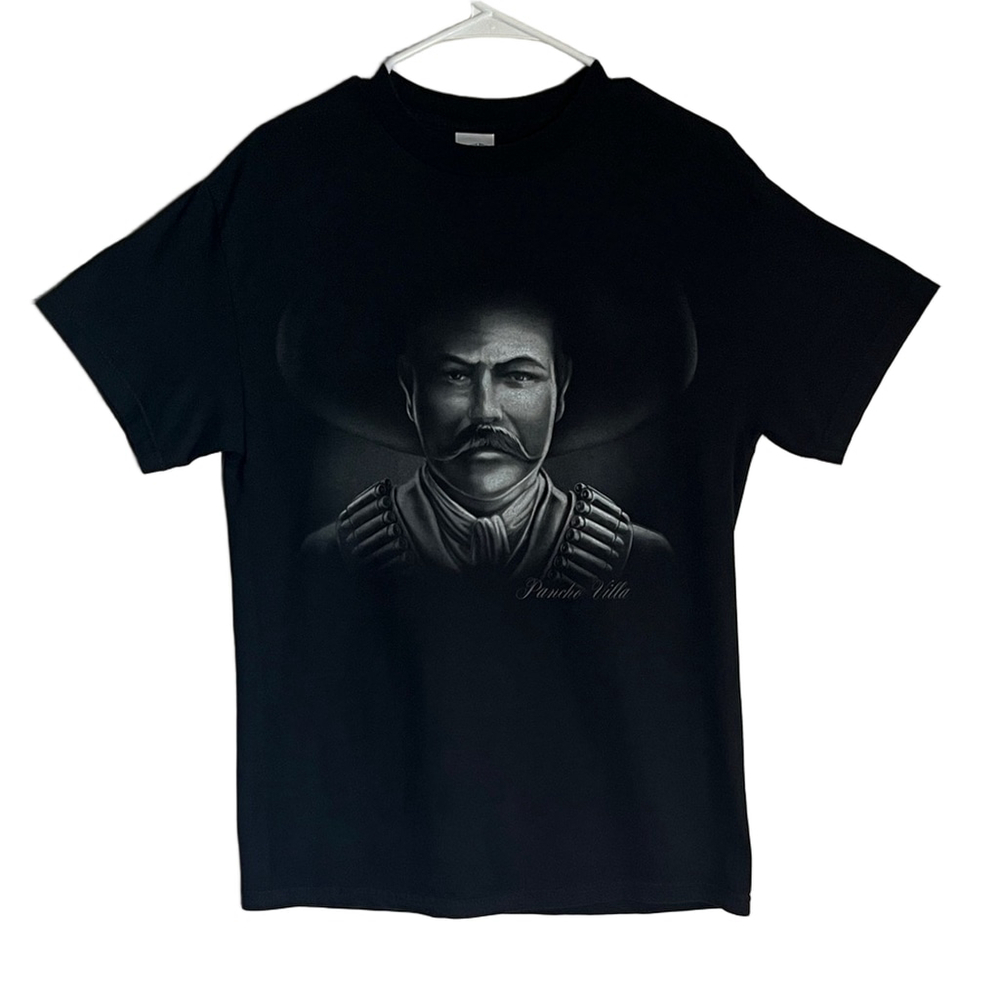Men's Black Graphic Tee with Historical Design
